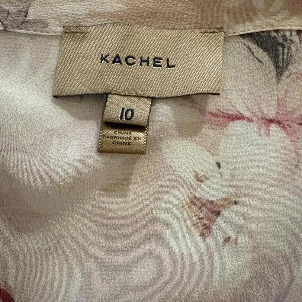 Anthropology Kachel silk floral and animal print maxi dress Size 10